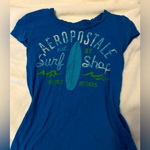vintage aeropostale teal surfer t shirt